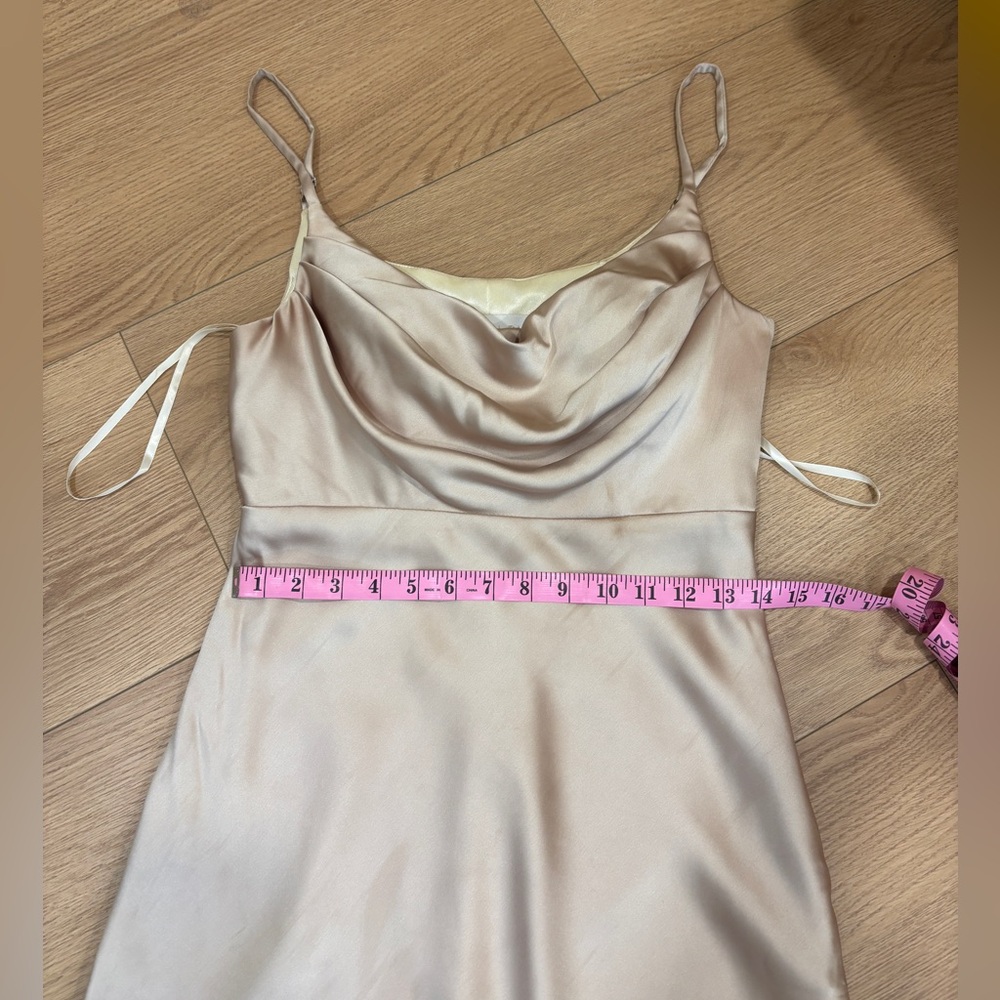 Revelry Champagne Satin Midi Dress Women’s Size 6 Bridesmaid / Wedding Guest - Picture 6 of 8